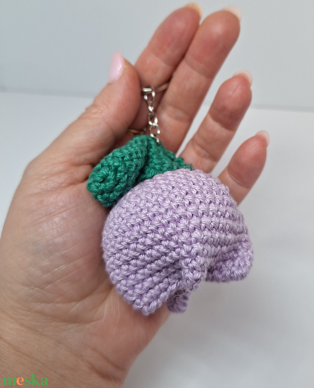 Horgolt tulipán kulcstartó  - táska & tok - kulcstartó & táskadísz - táskadísz - Meska.hu