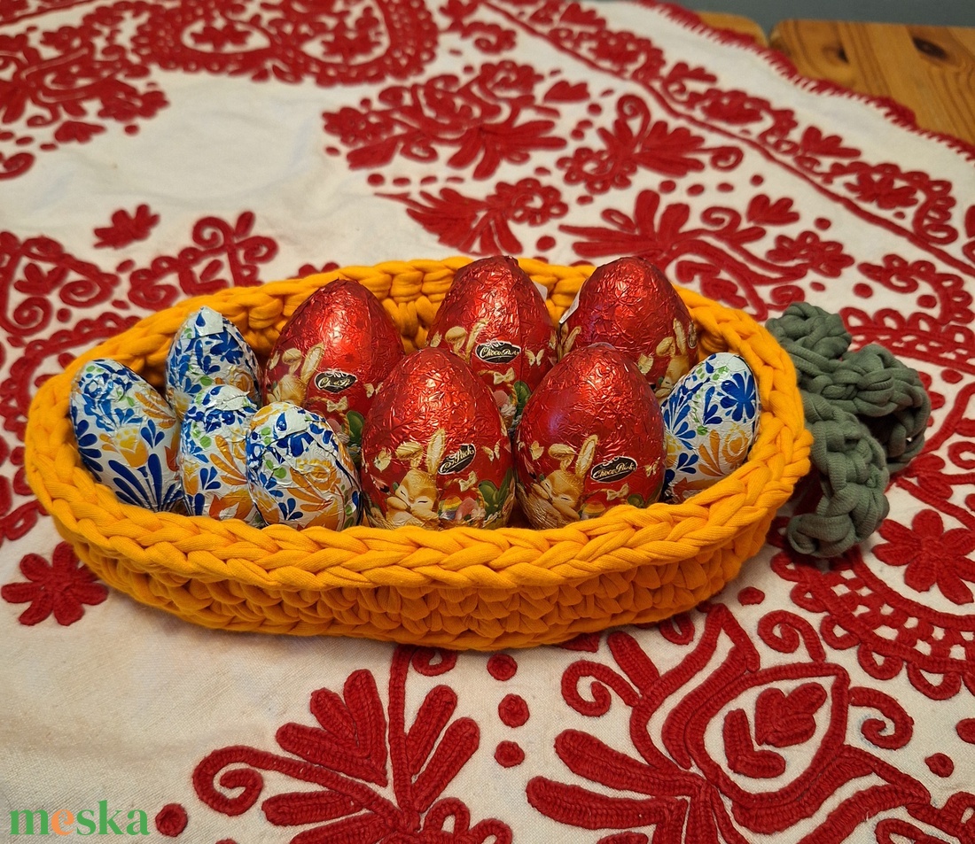 Sárgarépa alakú kínáló-kosár - ünnepi díszek, dekorációk - húsvéti díszek és dekorációk - húsvéti asztaldíszek - Meska.hu