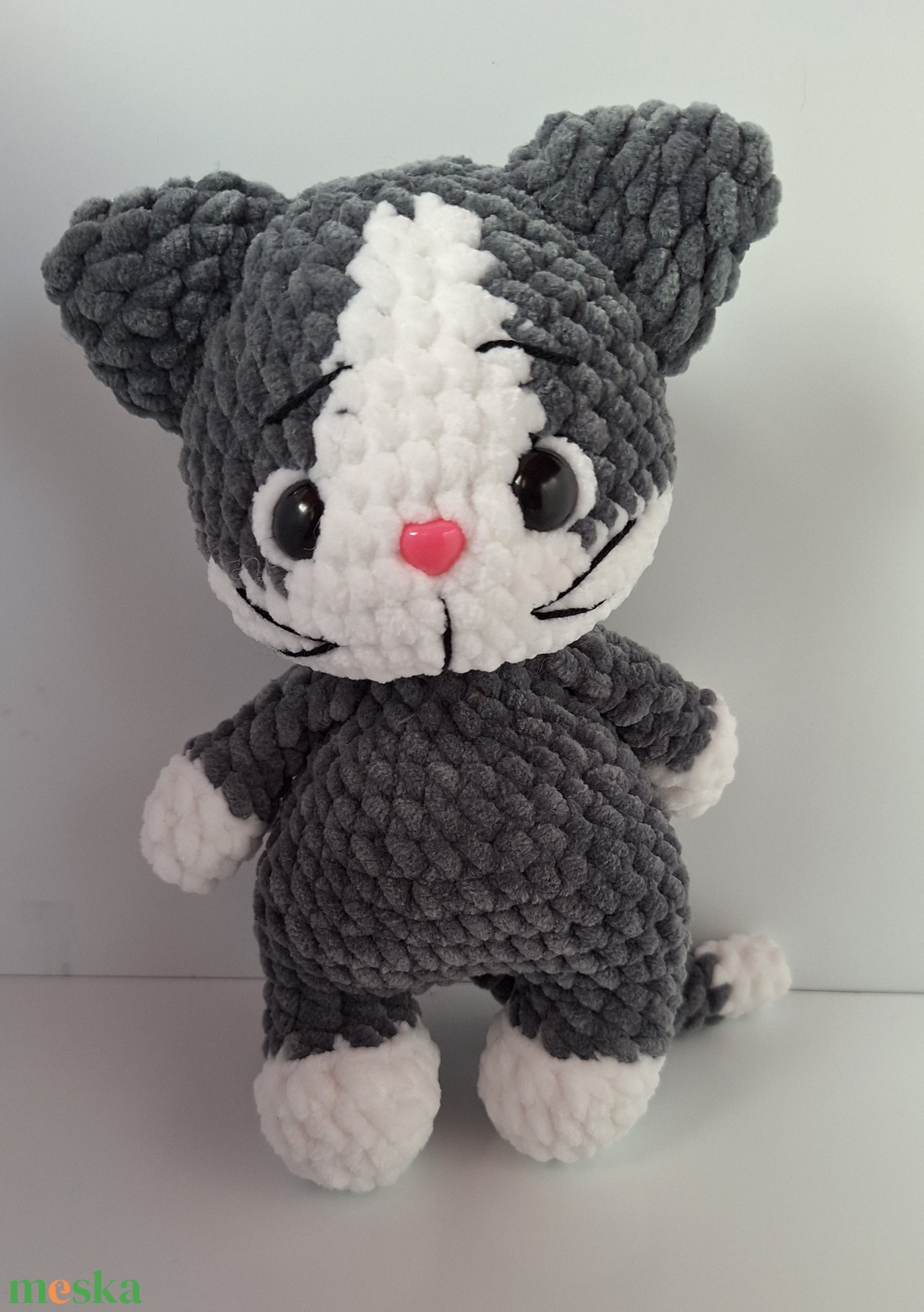 Horgolt cica  - játék & sport - plüssállat & játékfigura - cica - Meska.hu