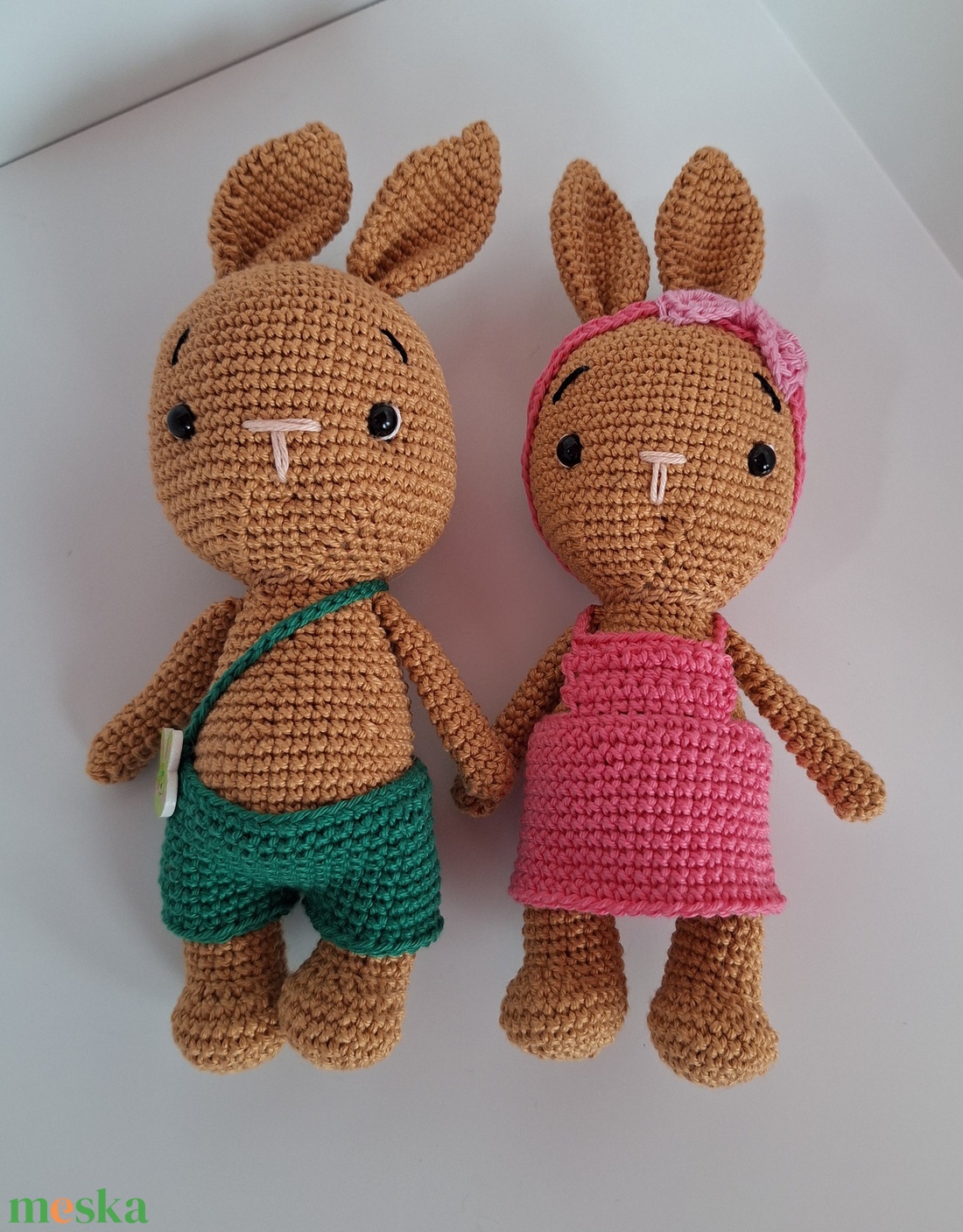 Horgolt fiú nyuszi  - játék & sport - plüssállat & játékfigura - nyuszi - Meska.hu