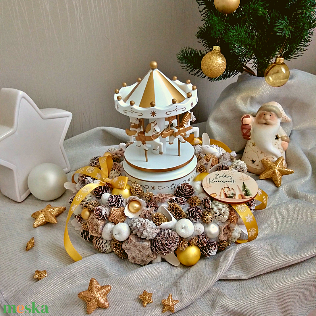 Körhintás asztaldísz - karácsony - adventi díszek - adventi koszorú - Meska.hu Körhintás asztaldísz - karácsony - adventi díszek - adventi koszorú - Meska.hu