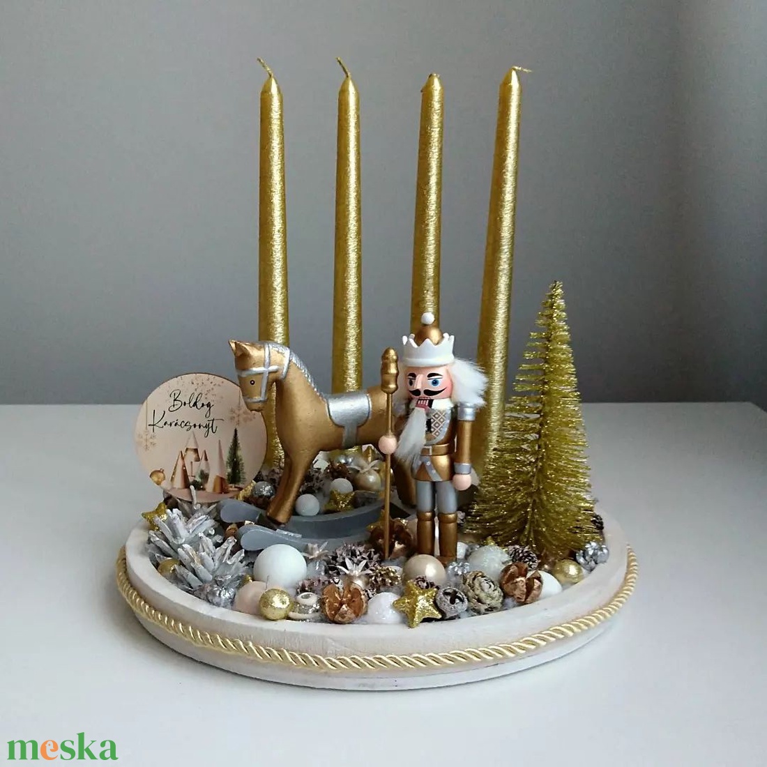 Adventi asztaldísz - diótörő - karácsony - adventi díszek - adventi koszorú - Meska.hu
