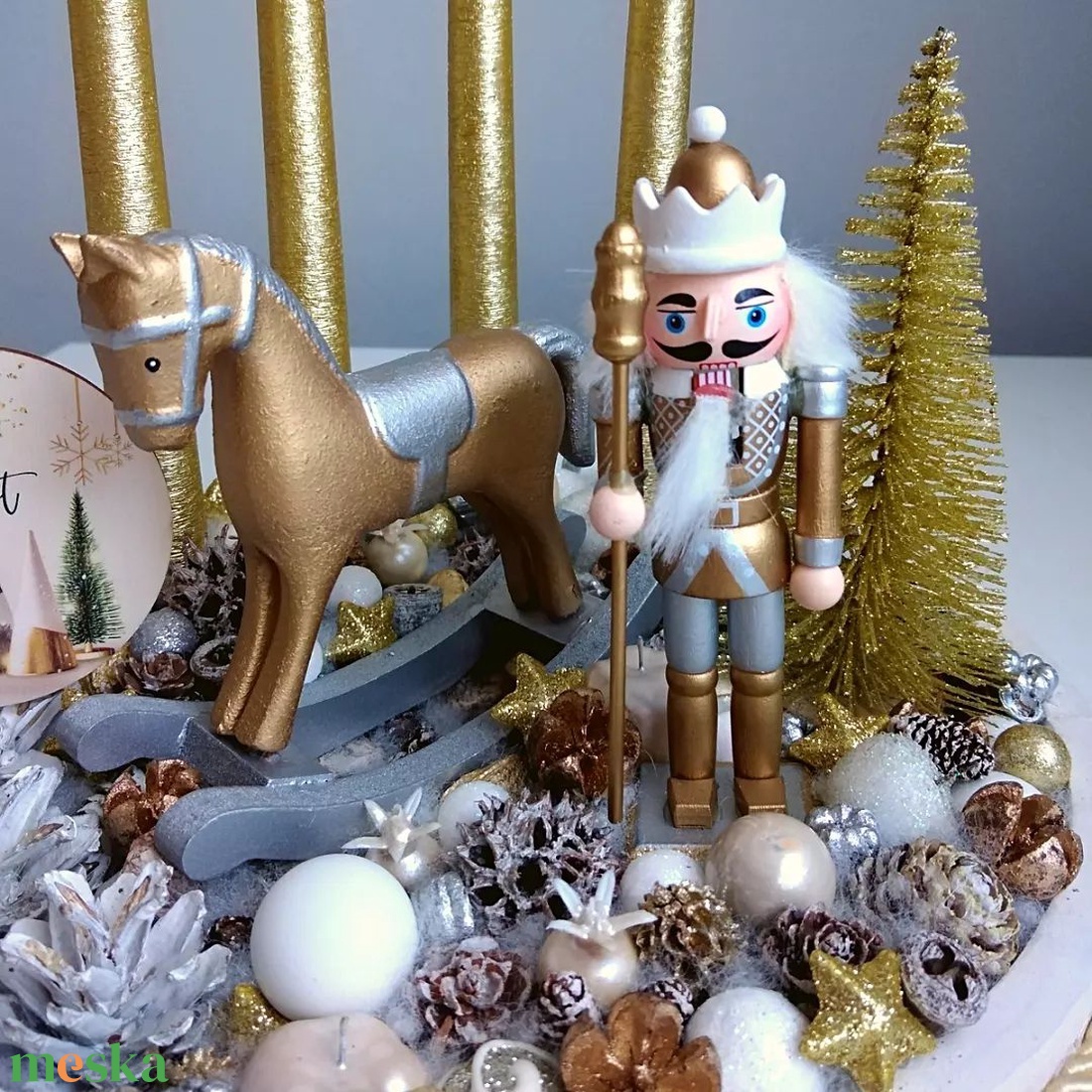 Adventi asztaldísz - diótörő - karácsony - adventi díszek - adventi koszorú - Meska.hu