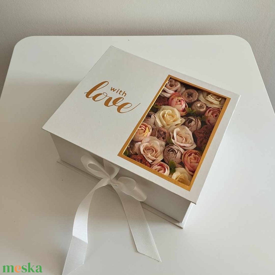 Gyertyás virágbox - kicsi - otthon & életmód - gyertya, illat, aroma - gyertya - Meska.hu