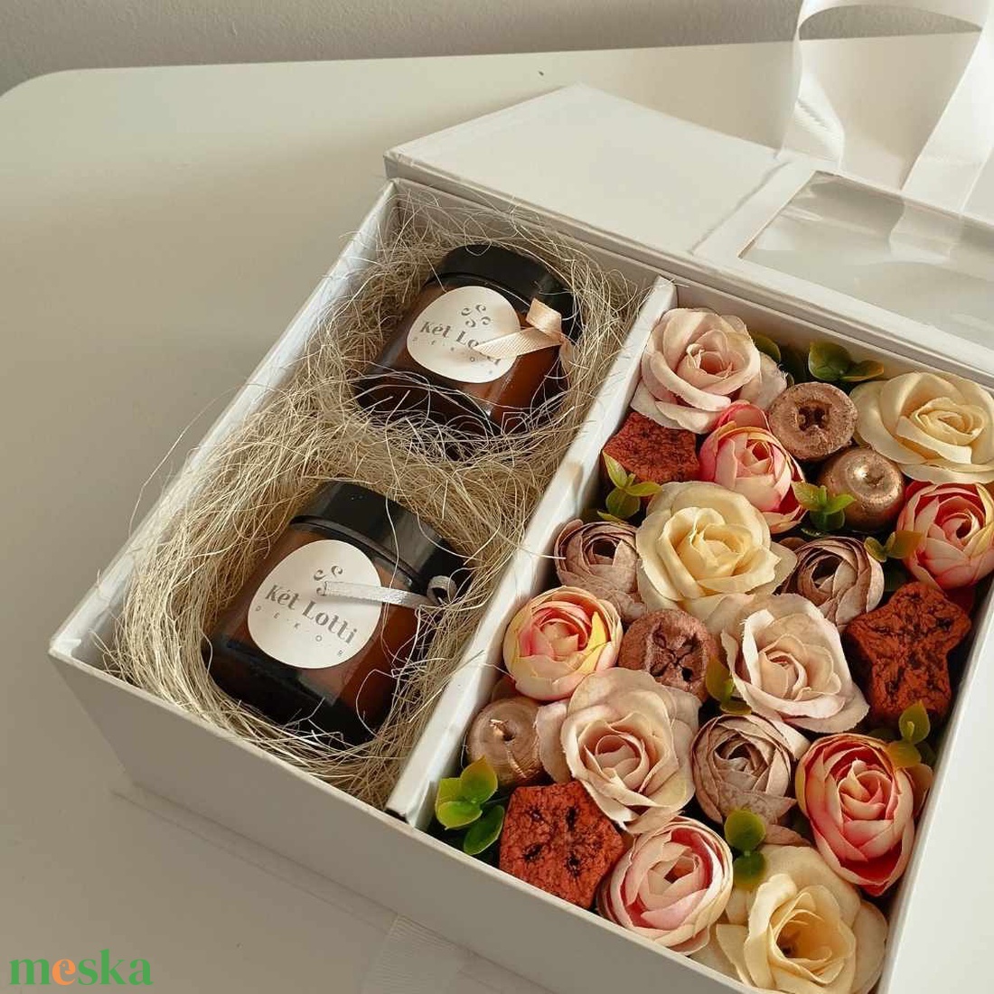 Gyertyás virágbox - kicsi - otthon & életmód - gyertya, illat, aroma - gyertya - Meska.hu