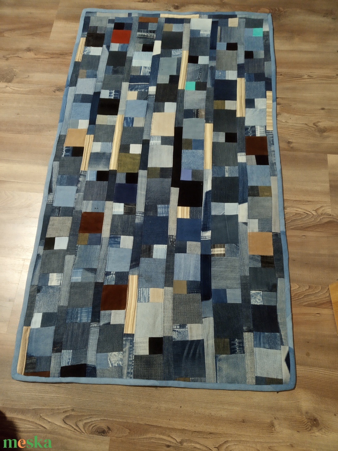 Patchwork szőnyeg/belépő/futó farmerből - otthon & életmód - lakástextil - szőnyeg - más típusú szőnyeg - Meska.hu