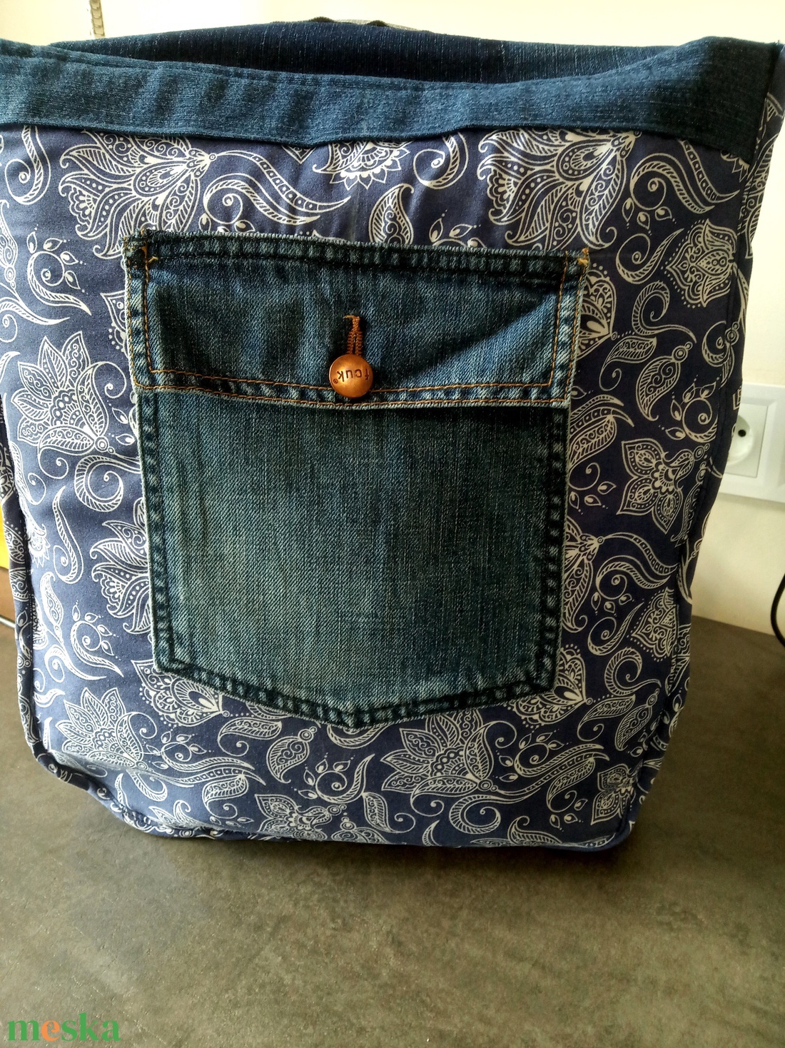 Boro/Sashiko technikával készült farmer táska - táska & tok - kézitáska & válltáska - kézitáska - Meska.hu