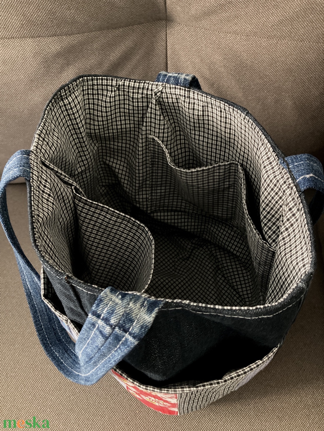 Tote Bag fazonú farmertáska, bevásárlótáska, strandtáska - táska & tok - bevásárlás & shopper táska - shopper, textiltáska, szatyor - Meska.hu