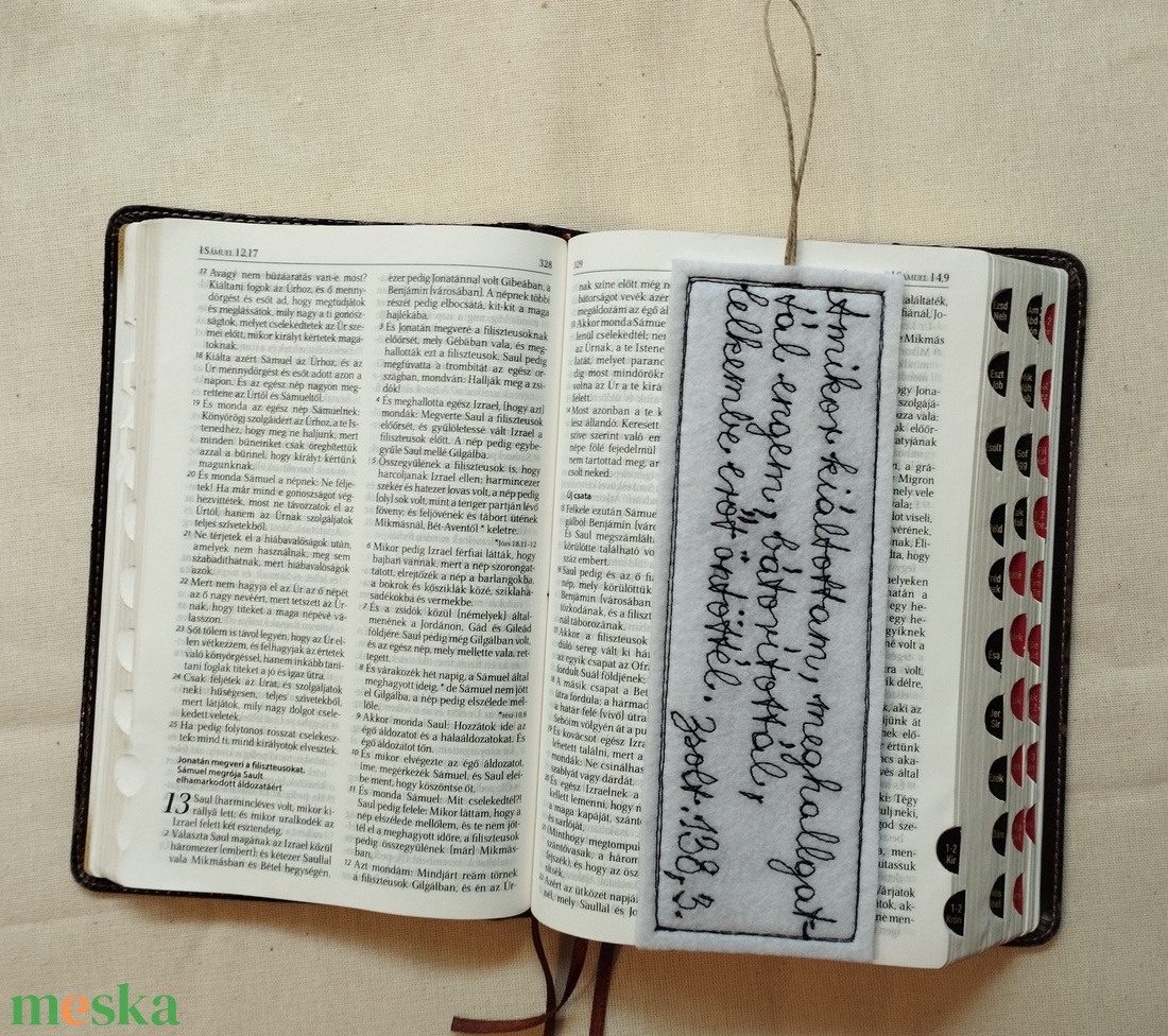 Patchwork könyvjelző bibliai igével  - könyv & zene - könyvjelző - Meska.hu