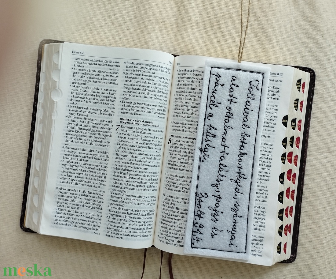 Patchwork könyvjelző bibliai igével  - könyv & zene - könyvjelző - Meska.hu