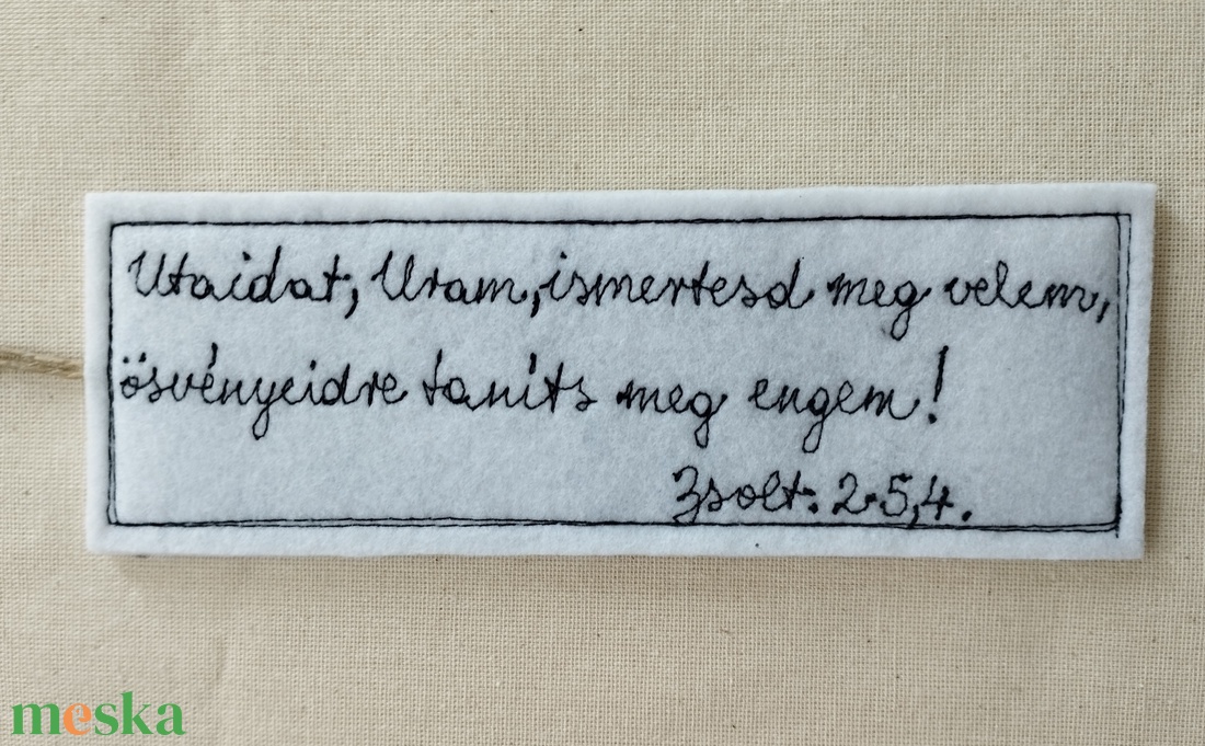 Könyvjelző bibliai igével, textilből varrva  - könyv & zene - könyvjelző - Meska.hu