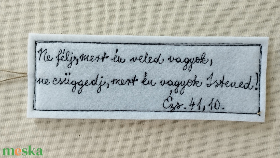 Könyvjelző bibliai igével, textilből varrva  - könyv & zene - könyvjelző - Meska.hu