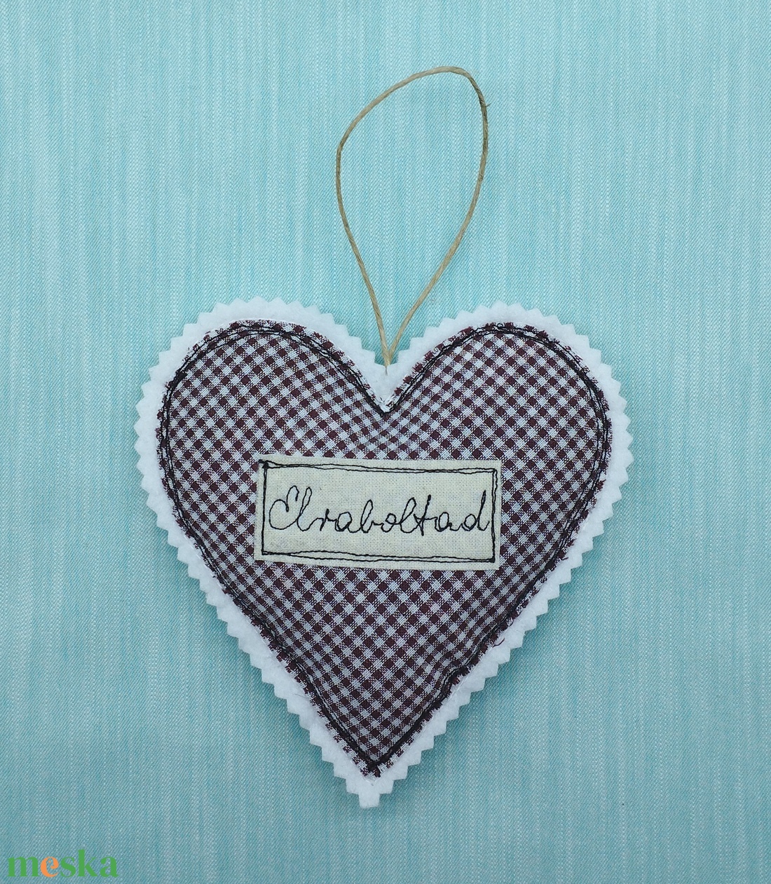 Textil szív - Elraboltad felirattal  - kellékek & szerszámok - dekorációs kellékek - egyéb kellékek - Meska.hu