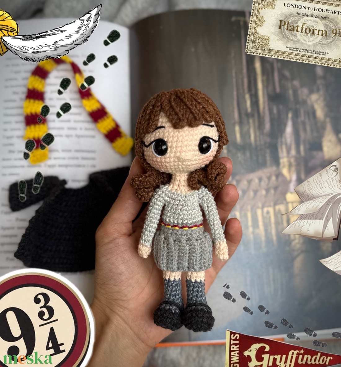 Horgolt Hermione Granger figura. Harry Potter  - játék & sport - plüssállat & játékfigura - ember - Meska.hu Horgolt Hermione Granger figura. Harry Potter  - játék & sport - plüssállat & játékfigura - ember - Meska.hu