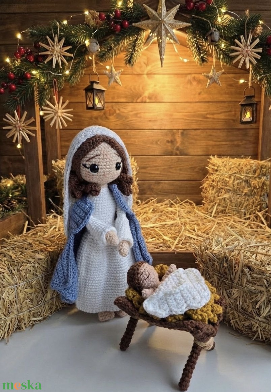 Szűz Mária és a kis Jézus � horgolt amigurumi baba - karácsony - karácsonyi lakásdekoráció - karácsonyi manók, figurák - Meska.hu