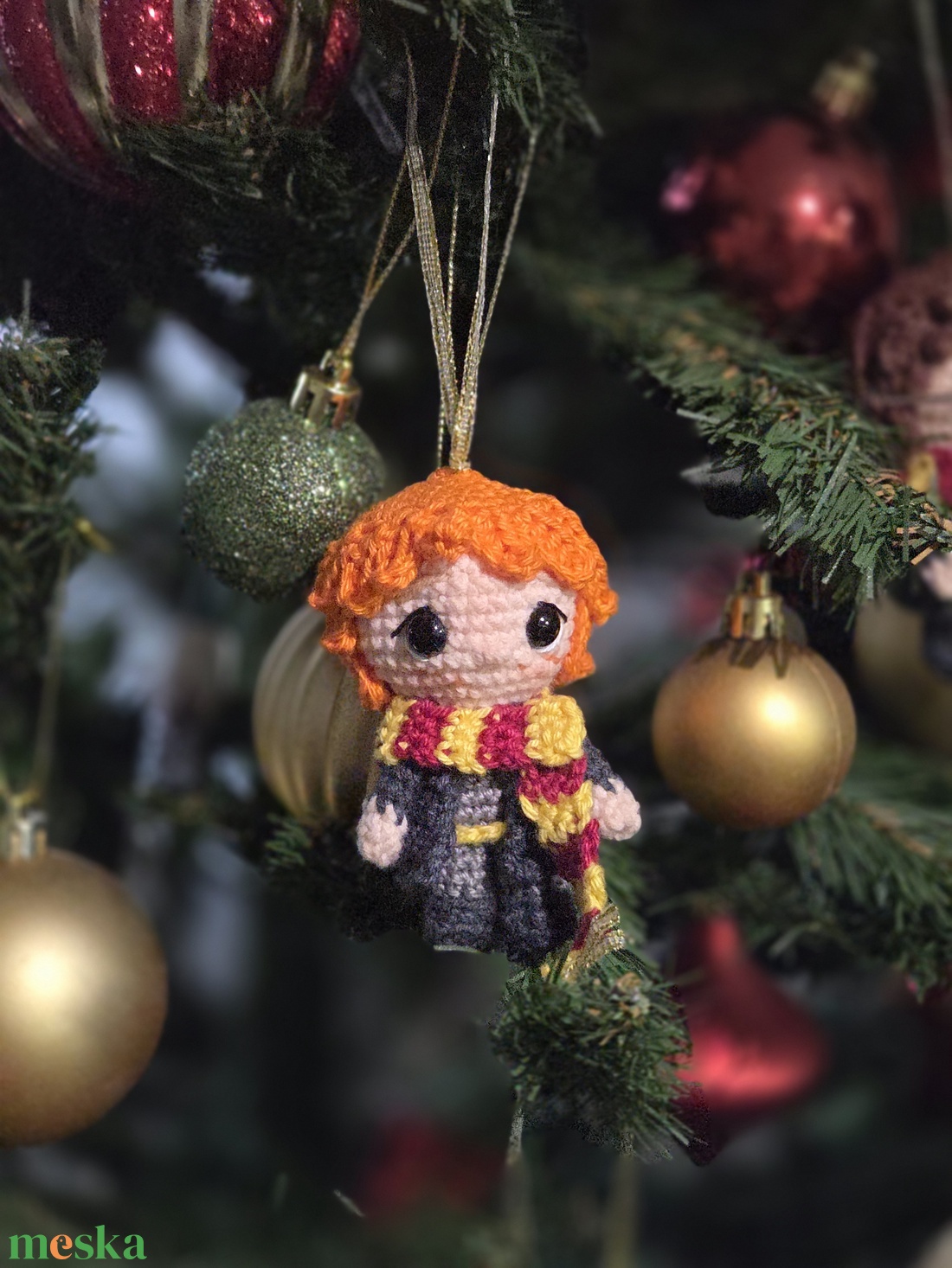 Horgolt karácsonyfadísz Harry Potter Ron - karácsony - karácsonyi lakásdekoráció - karácsonyfadíszek - Meska.hu