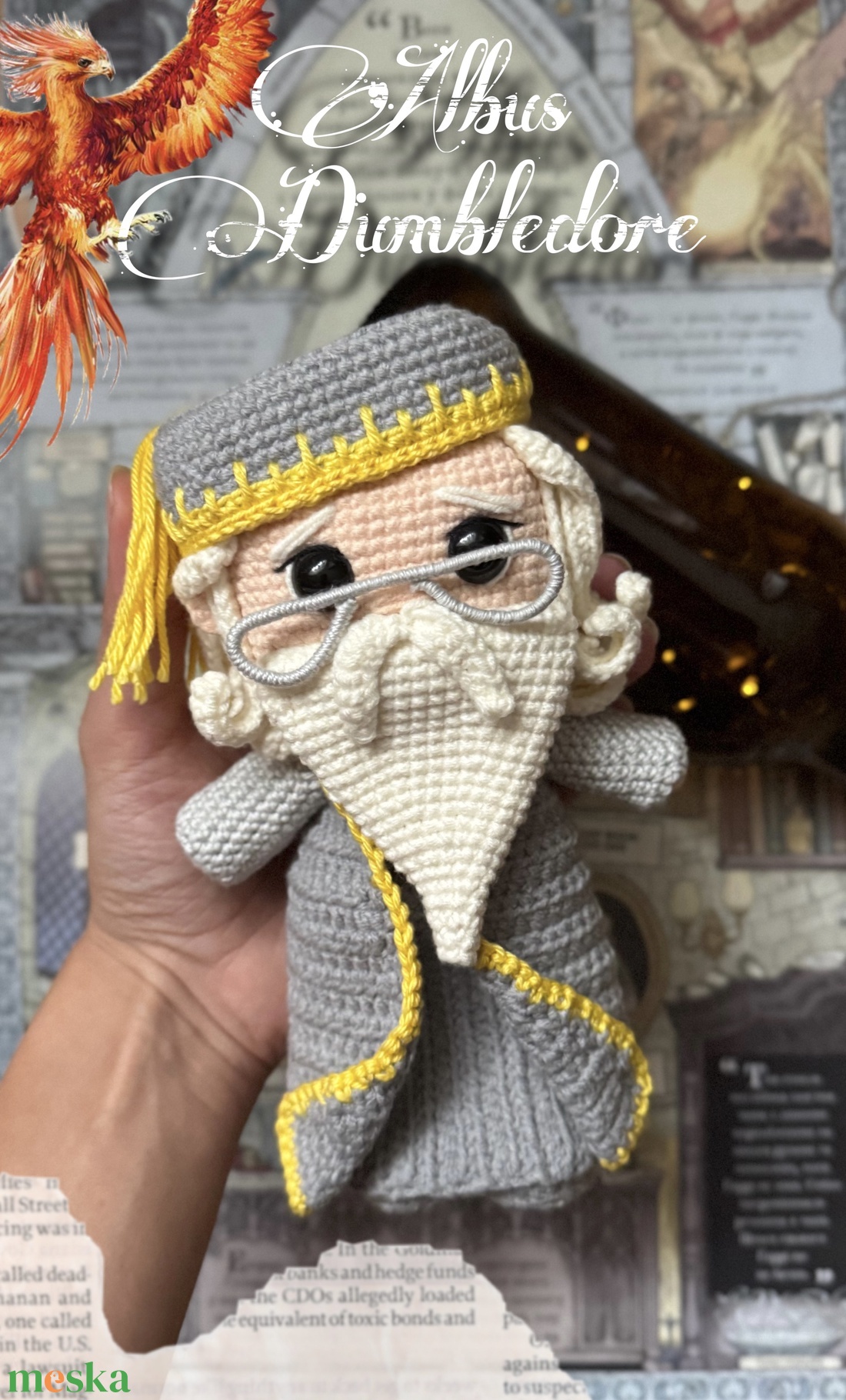 Albus Dumbledore horgolt figura - játék & sport - plüssállat & játékfigura - ember - Meska.hu