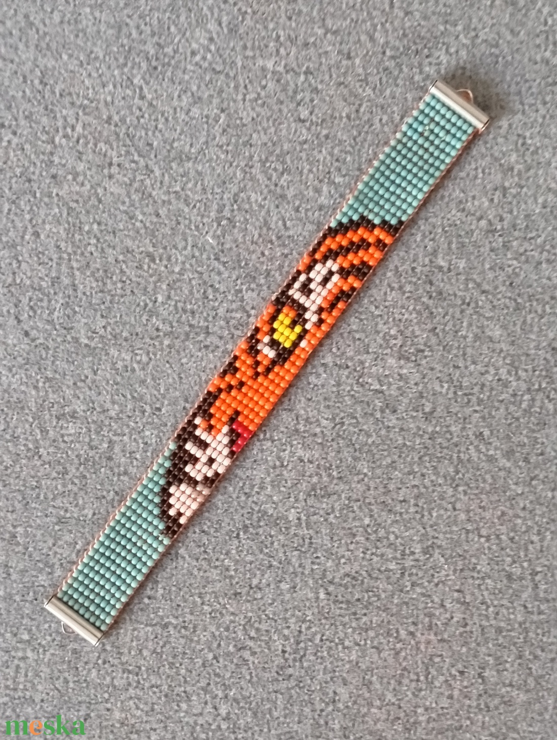 tigris gyöngyszövött karkötő  - ékszer - karkötő - gyöngyös karkötő - Meska.hu