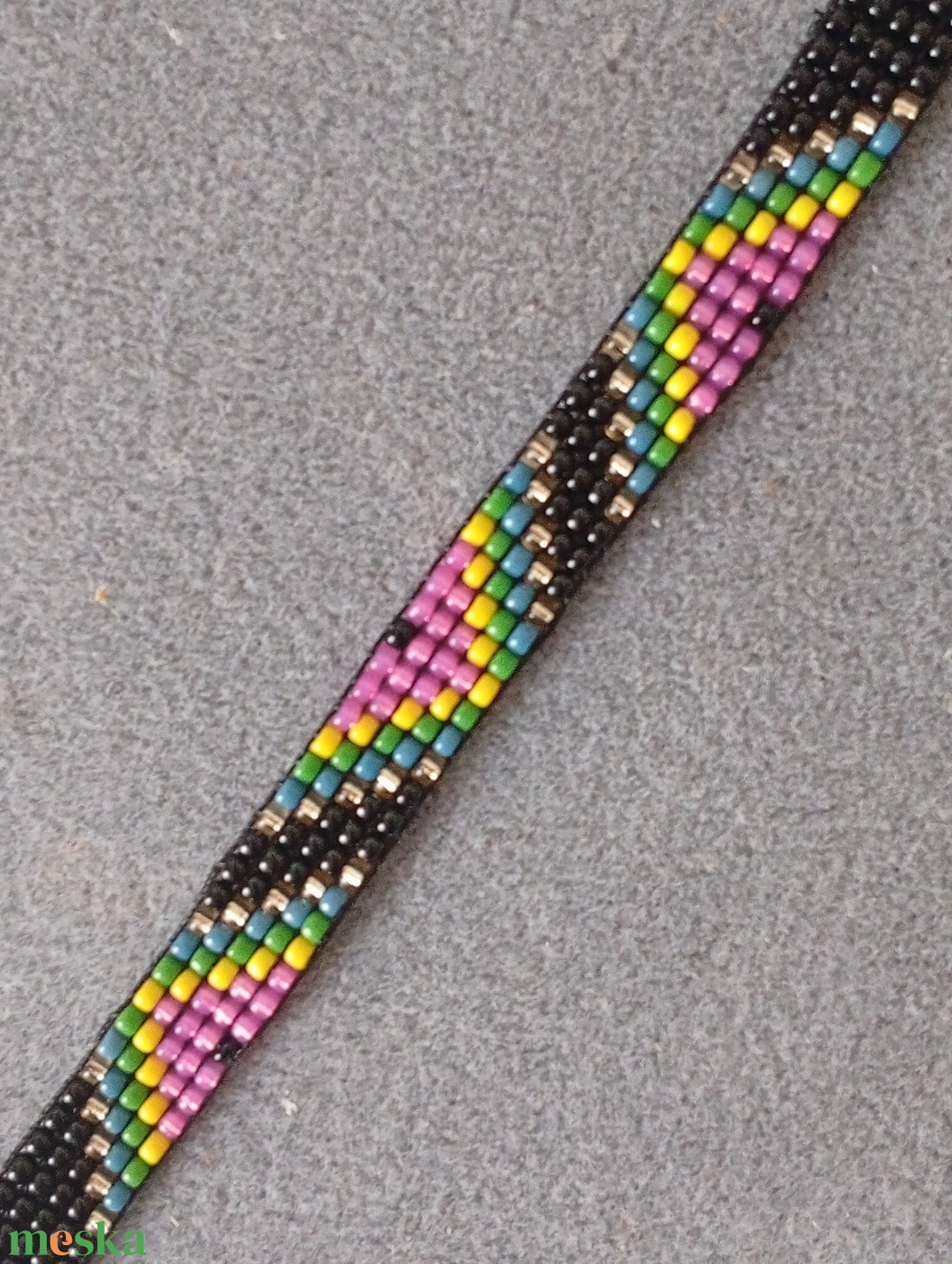 Színes 11 gyöngyszövött karkoto - ékszer - karkötő - gyöngyös karkötő - Meska.hu