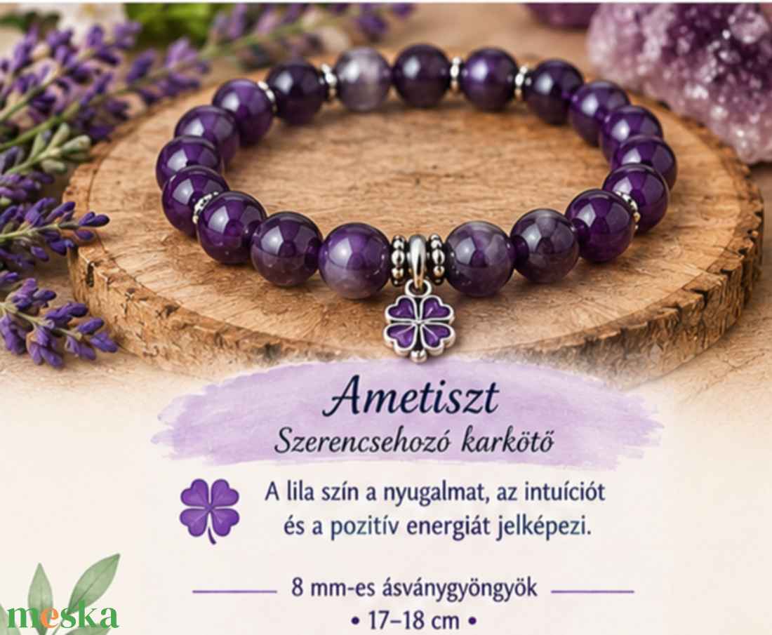 � 4. Álomőrző � Ametiszt - ékszer - karkötő - ásványkarkötő - Meska.hu