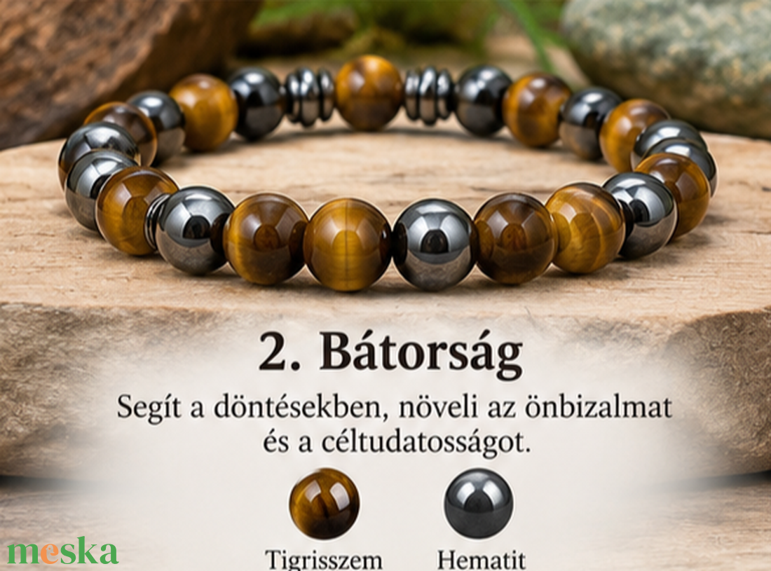 BÁTORSÁG �  Tigrisszem � Hematit - ékszer - karkötő - ásványkarkötő - Meska.hu
