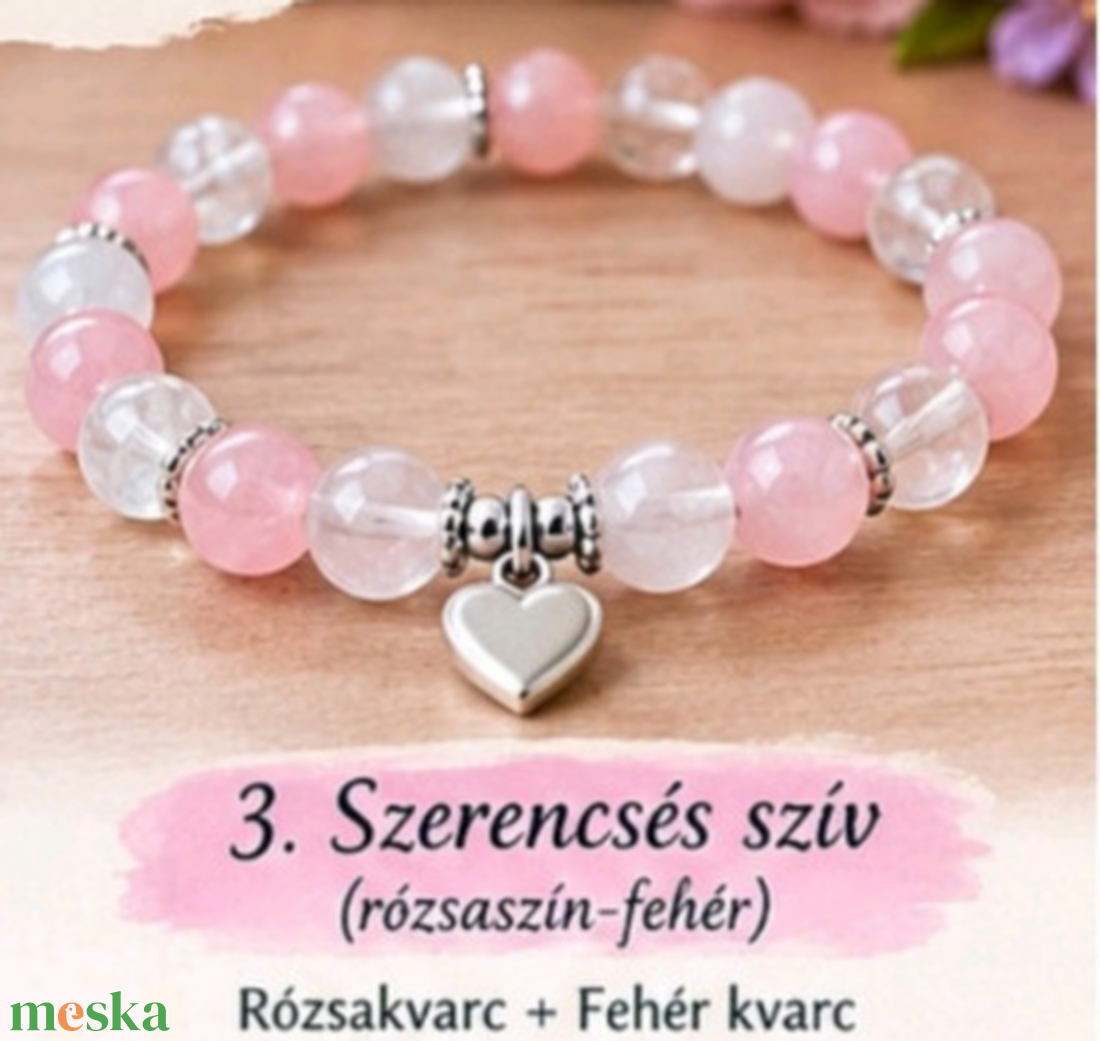 Szerencsés szív - ékszer - karkötő - ásványkarkötő - Meska.hu