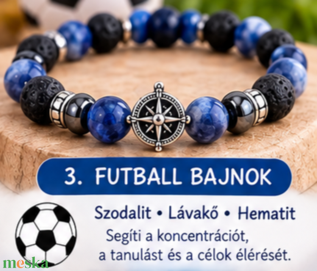 � 3. Futball bajnok � gyerek karkötő - ékszer - karkötő - ásványkarkötő - Meska.hu