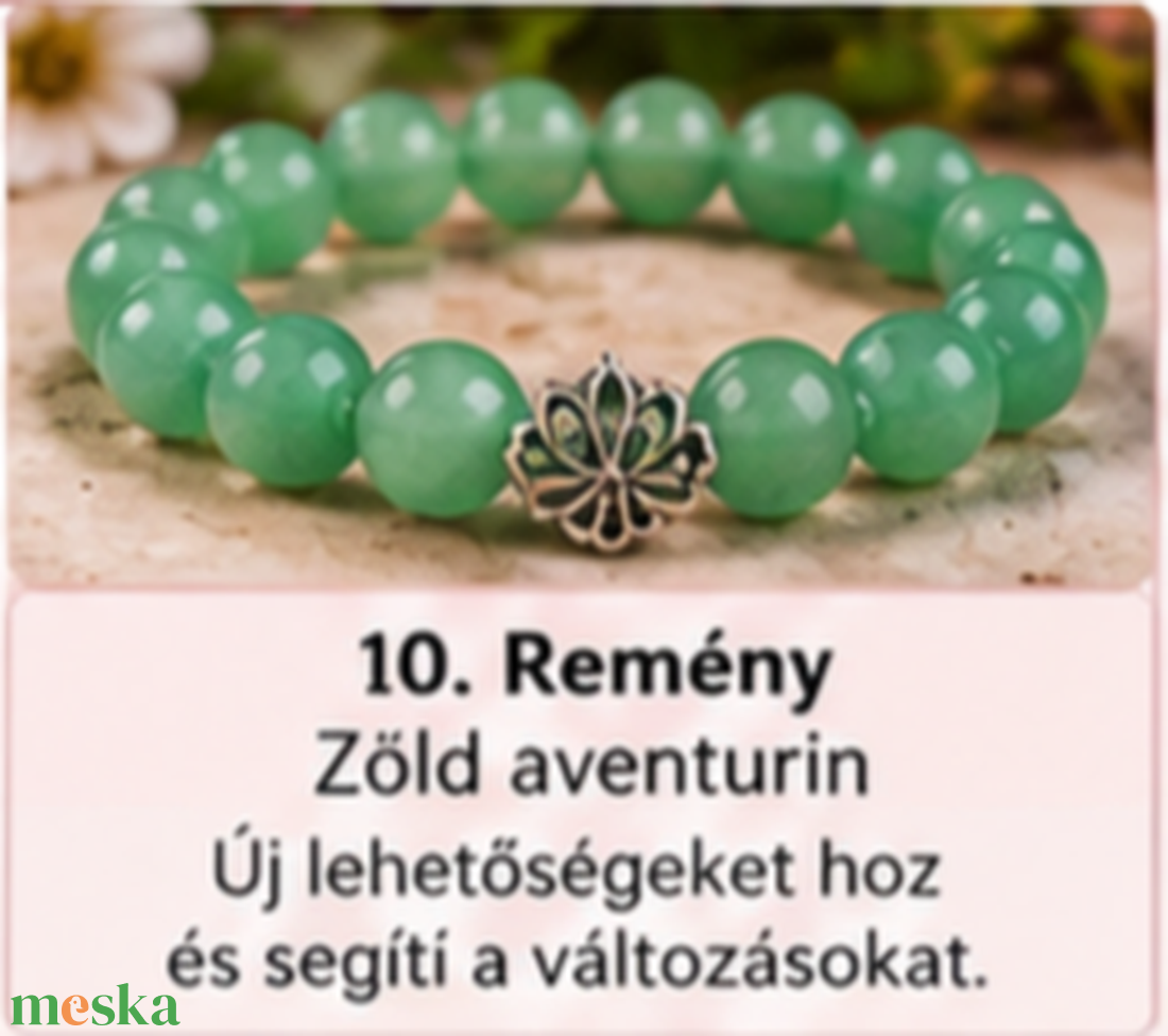 � 10. Remény � Zöld aventurin - ékszer - karkötő - ásványkarkötő - Meska.hu