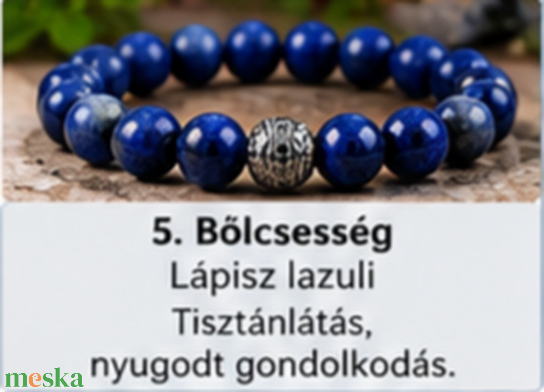 � 5. Bölcsesség � Lápisz lazuli - ékszer - karkötő - ásványkarkötő - Meska.hu