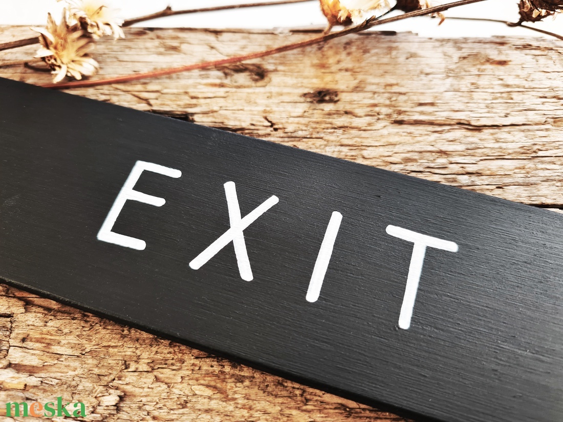 Exit tábla, exit öntapadós tábla ajtóra, falra - otthon & életmód - dekoráció - ajtó- és ablak dekoráció - ajtótábla - Meska.hu