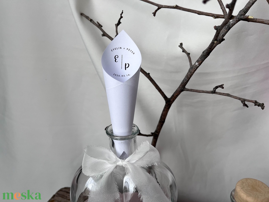 Tölcsér homoköntő szetthez, esküvői homokceremóniához  - esküvő - emlék & ajándék - nászajándék - ceremónia szett - Meska.hu