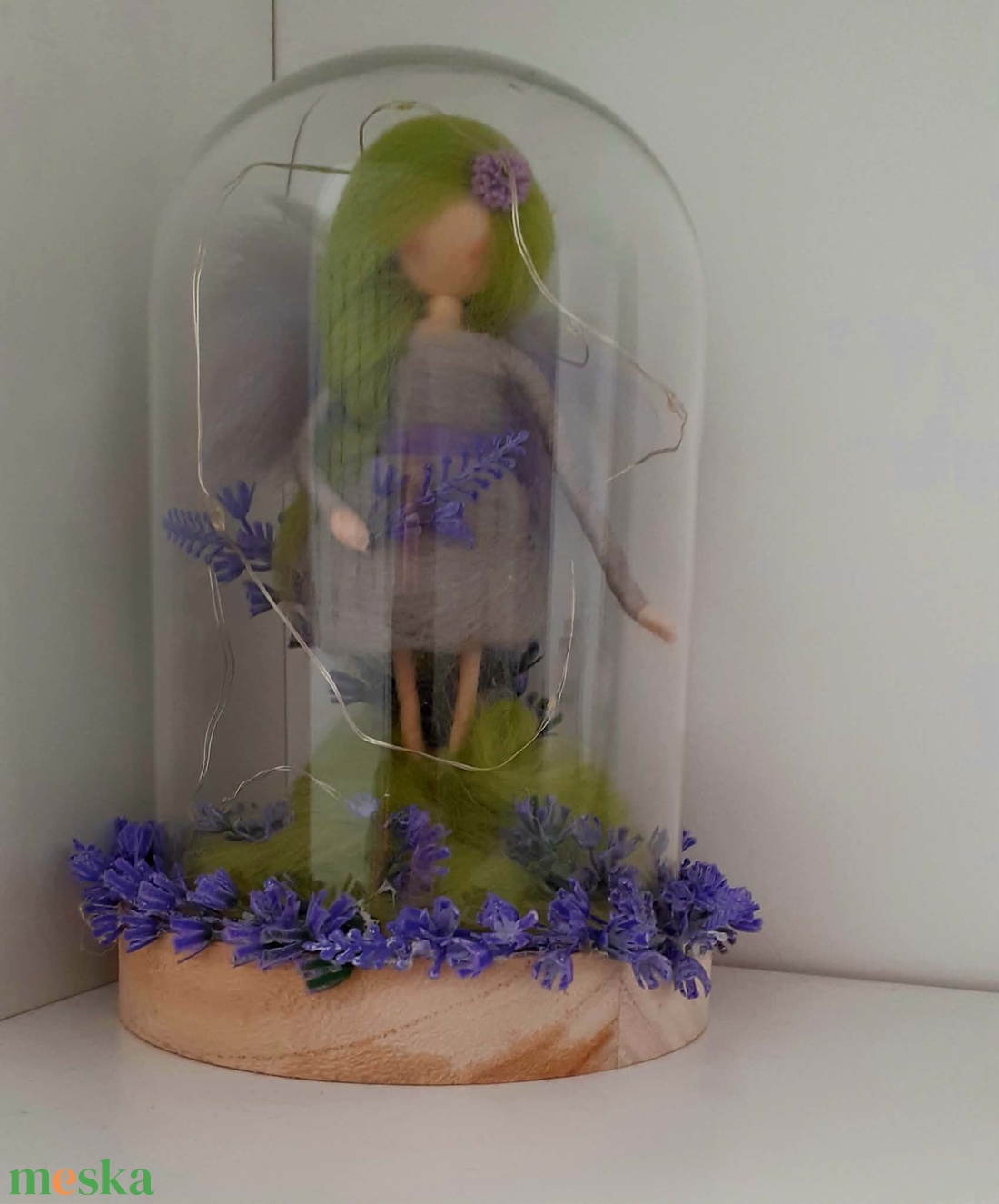 Waldorf álomhozó éjjeli levedula gyapjútündér  - baba - mama - babaszoba dekoráció - éjszakai fény - Meska.hu