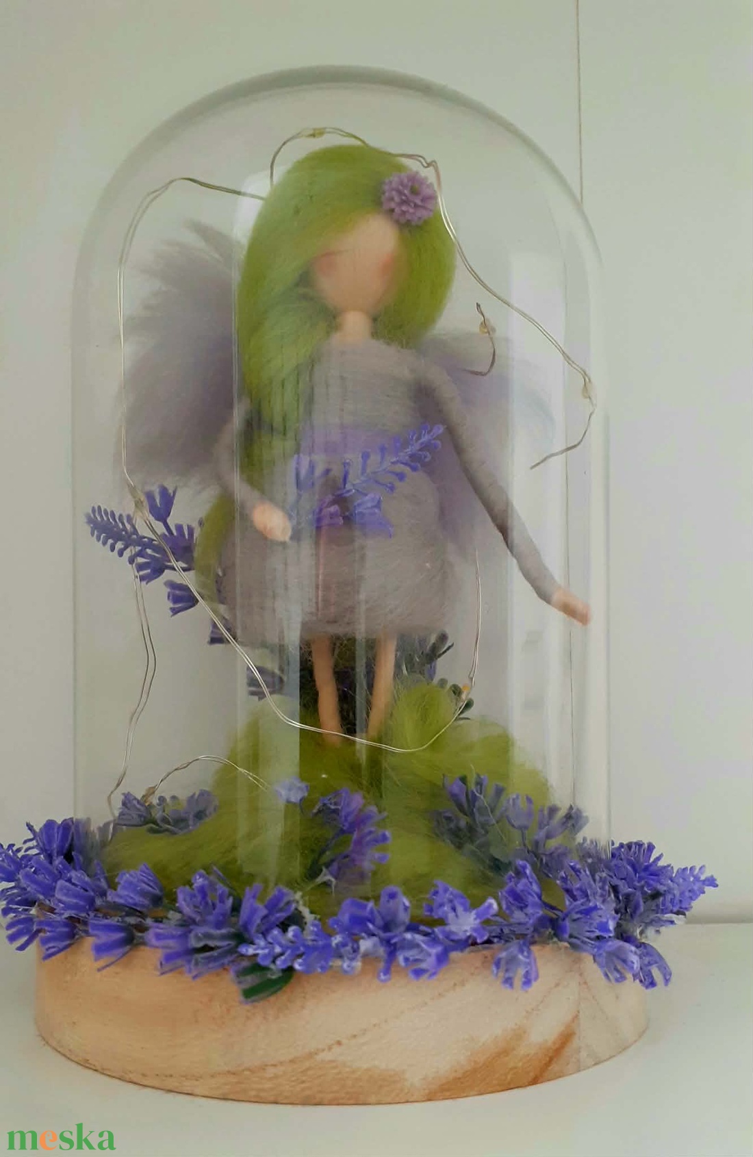 Waldorf álomhozó éjjeli levedula gyapjútündér  - baba - mama - babaszoba dekoráció - éjszakai fény - Meska.hu