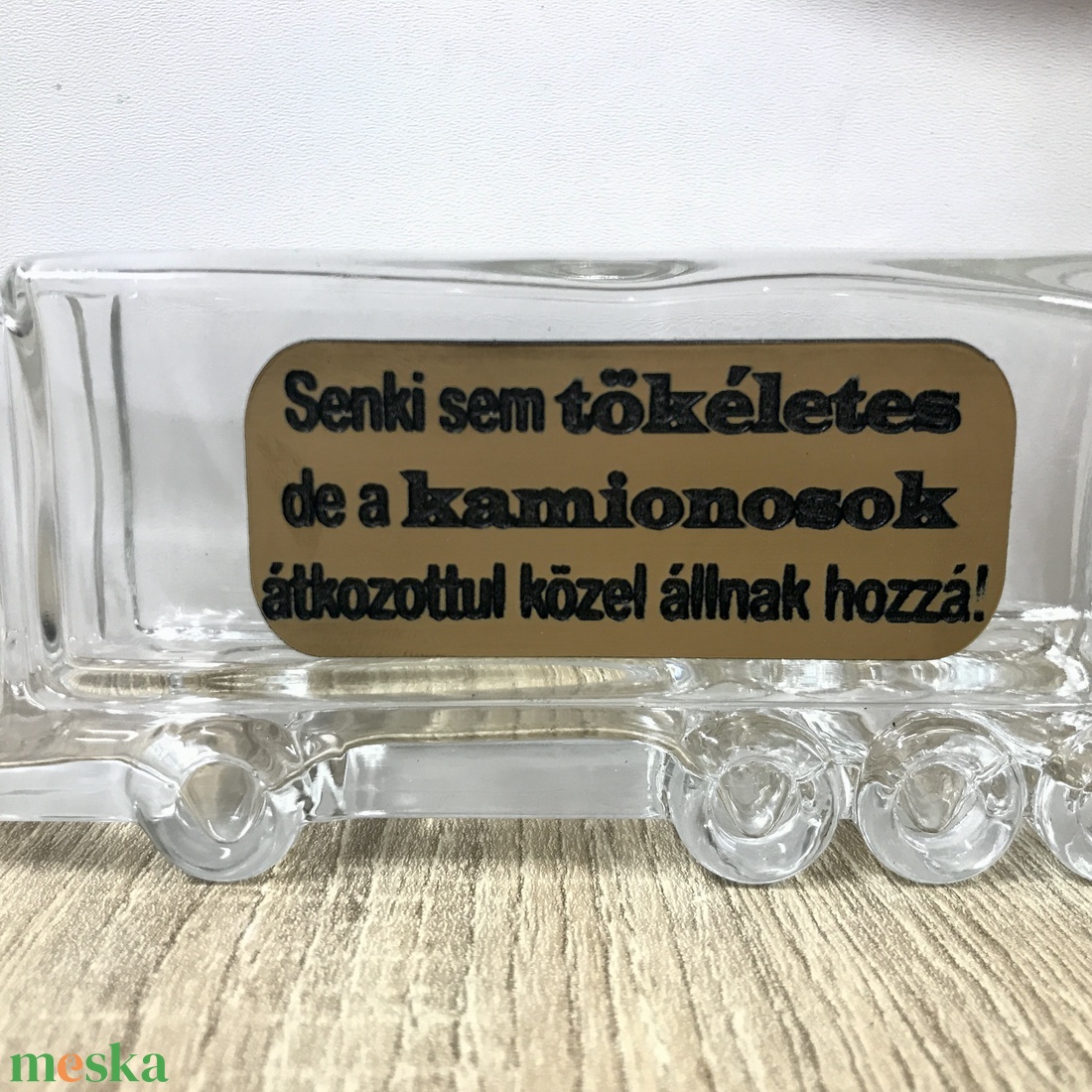 Kamion alakú üveg ajándék kamionosoknak - otthon & lakás - dekoráció - asztal és polc dekoráció - díszüveg - Meska.hu