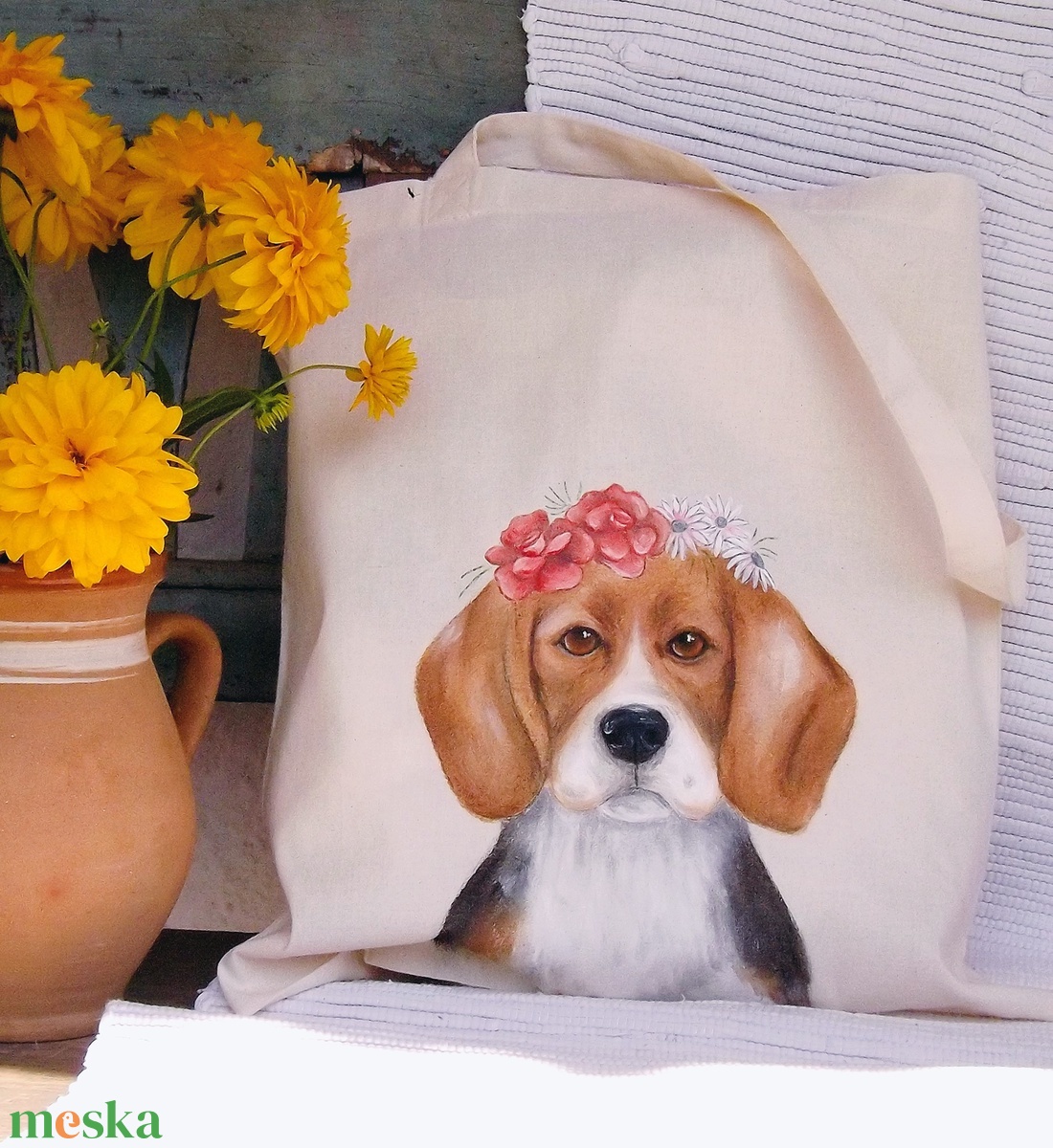 Kutyás vászontáska kézi festéssel (beagle) - táska & tok - bevásárlás & shopper táska - shopper, textiltáska, szatyor - Meska.hu Kutyás vászontáska kézi festéssel (beagle) - táska & tok - bevásárlás & shopper táska - shopper, textiltáska, szatyor - Meska.hu