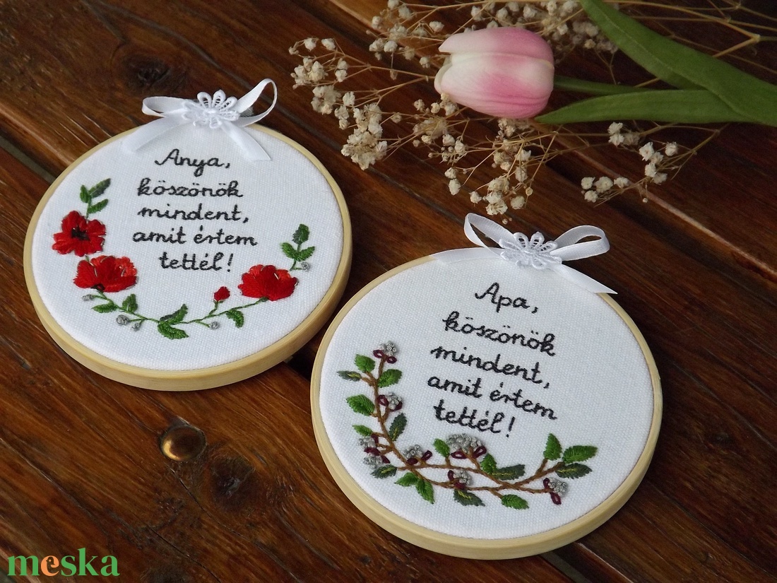 Esküvői hímzett köszönőajándék  - esküvő - emlék & ajándék - köszönőajándék - Meska.hu