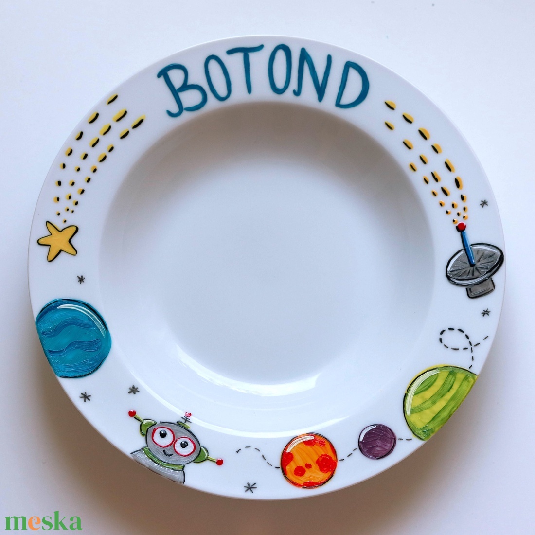 Tányérfestés - űrvilág - otthon & életmód - konyhafelszerelés, tálalás - tálalás - tányér & étkészlet - Meska.hu