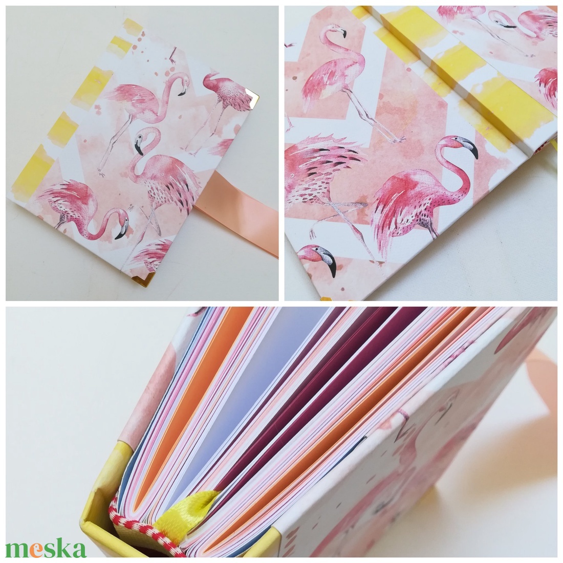 Flamingók- egyedi napló - otthon & lakás - papír írószer - jegyzetfüzet & napló - Meska.hu