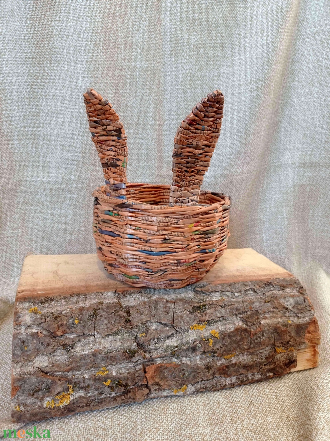 Papírfonott kínálókosár nyuszifüllel - otthon & életmód - tárolás & rendszerezés - tárolókosár - Meska.hu