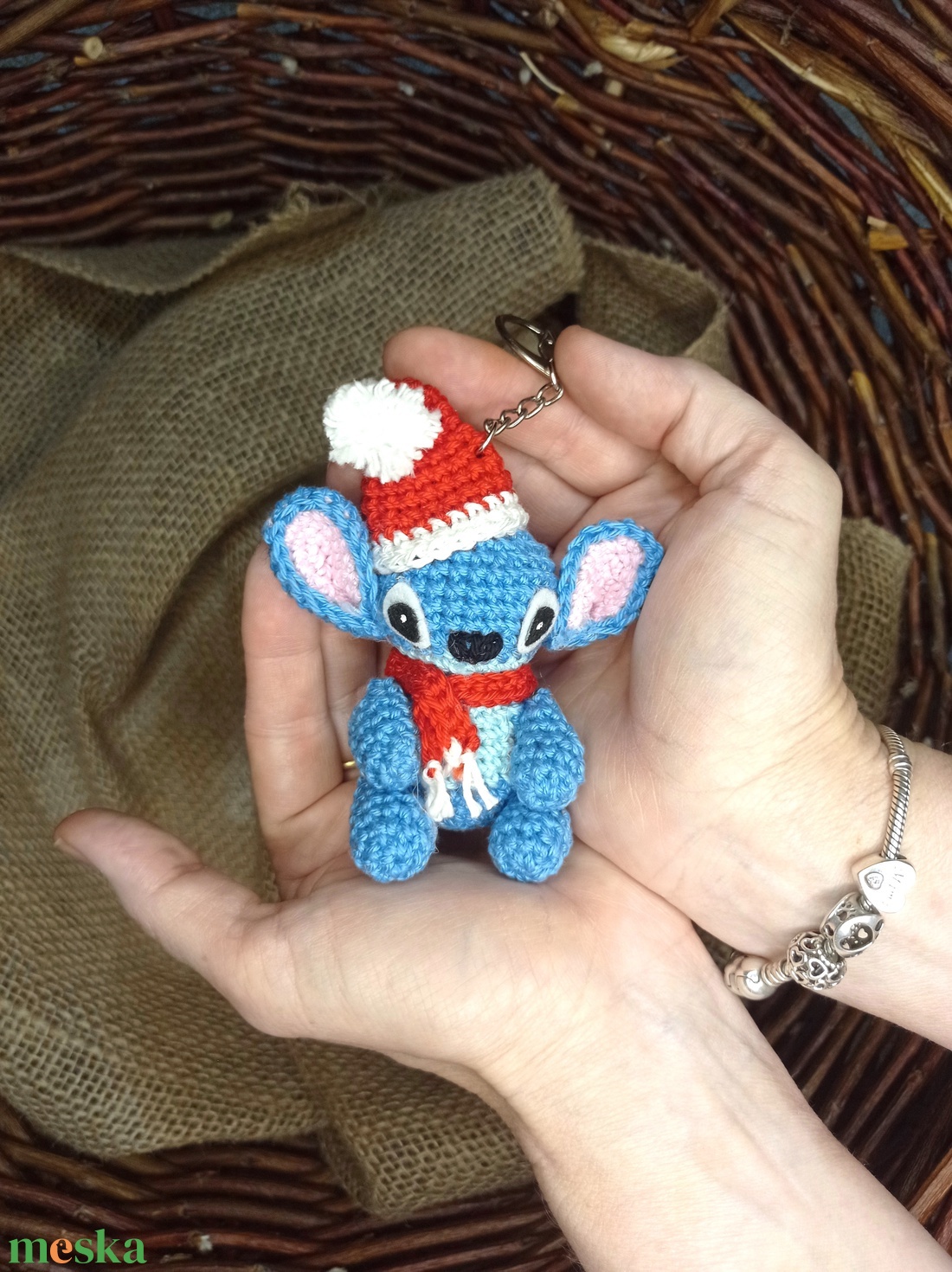 Mini Stitch horgolt kulcstartó - táska & tok - kulcstartó & táskadísz - kulcstartó - Meska.hu