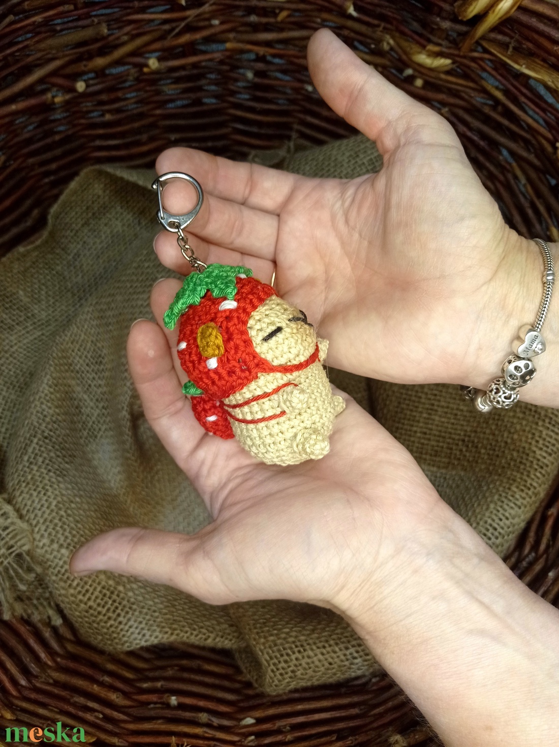 Horgolt kapibara kulcstartó - táska & tok - kulcstartó & táskadísz - kulcstartó - Meska.hu