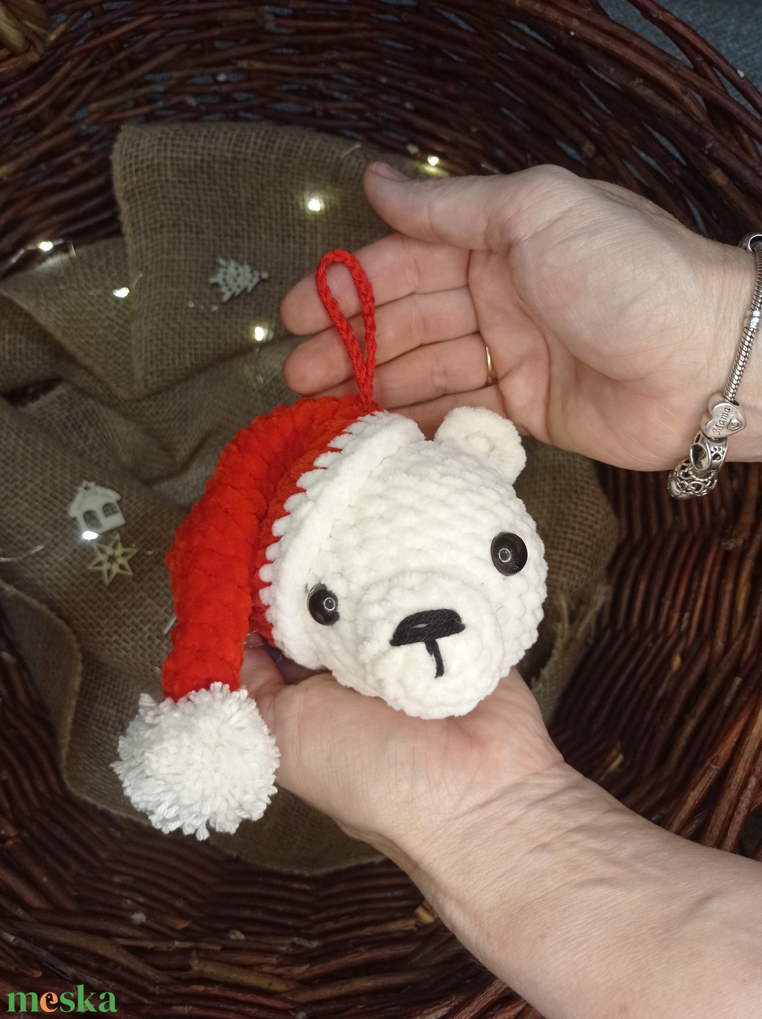 Karácsonyi Kosárka  ahol a díszek életre kelnek! - karácsony - karácsonyi lakásdekoráció - karácsonyfadíszek - Meska.hu