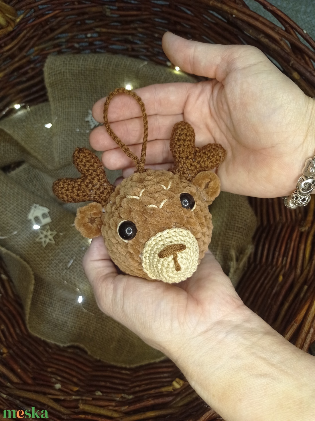 Karácsonyi Kosárka  ahol a díszek életre kelnek! - karácsony - karácsonyi lakásdekoráció - karácsonyfadíszek - Meska.hu