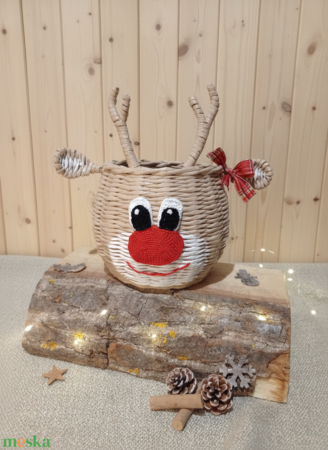 Karácsonyi varázs egy fonott kosárban - otthon & életmód - tárolás & rendszerezés - tárolókosár - Meska.hu