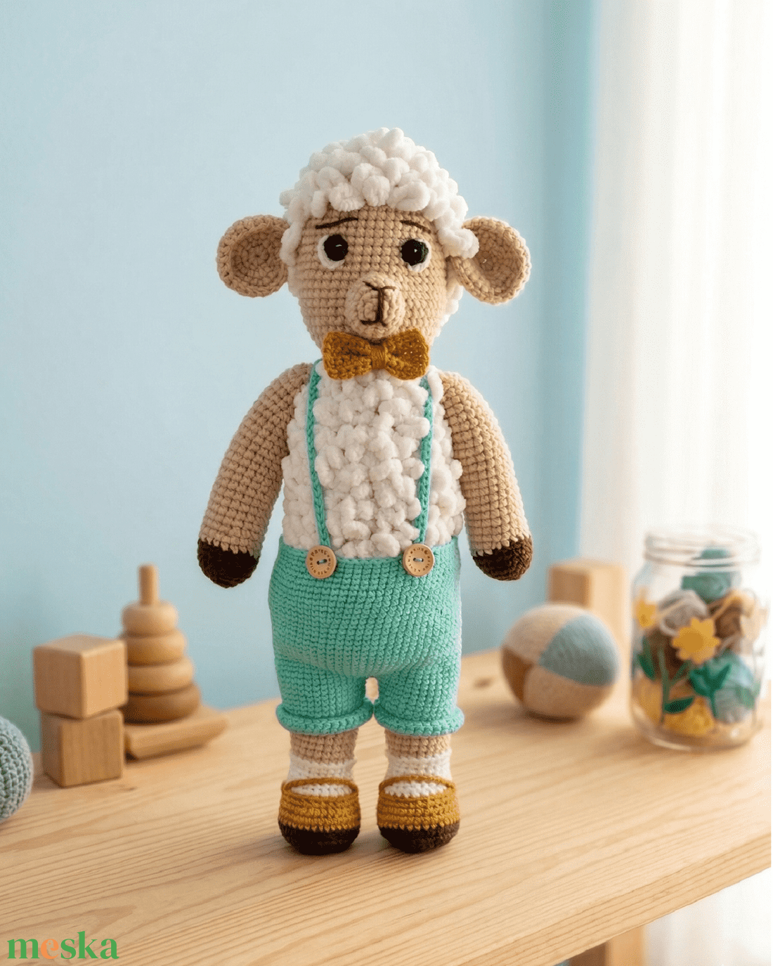 Berti a horgolt bárány nadrágban - játék & sport - plüssállat & játékfigura - plüss bárány - Meska.hu