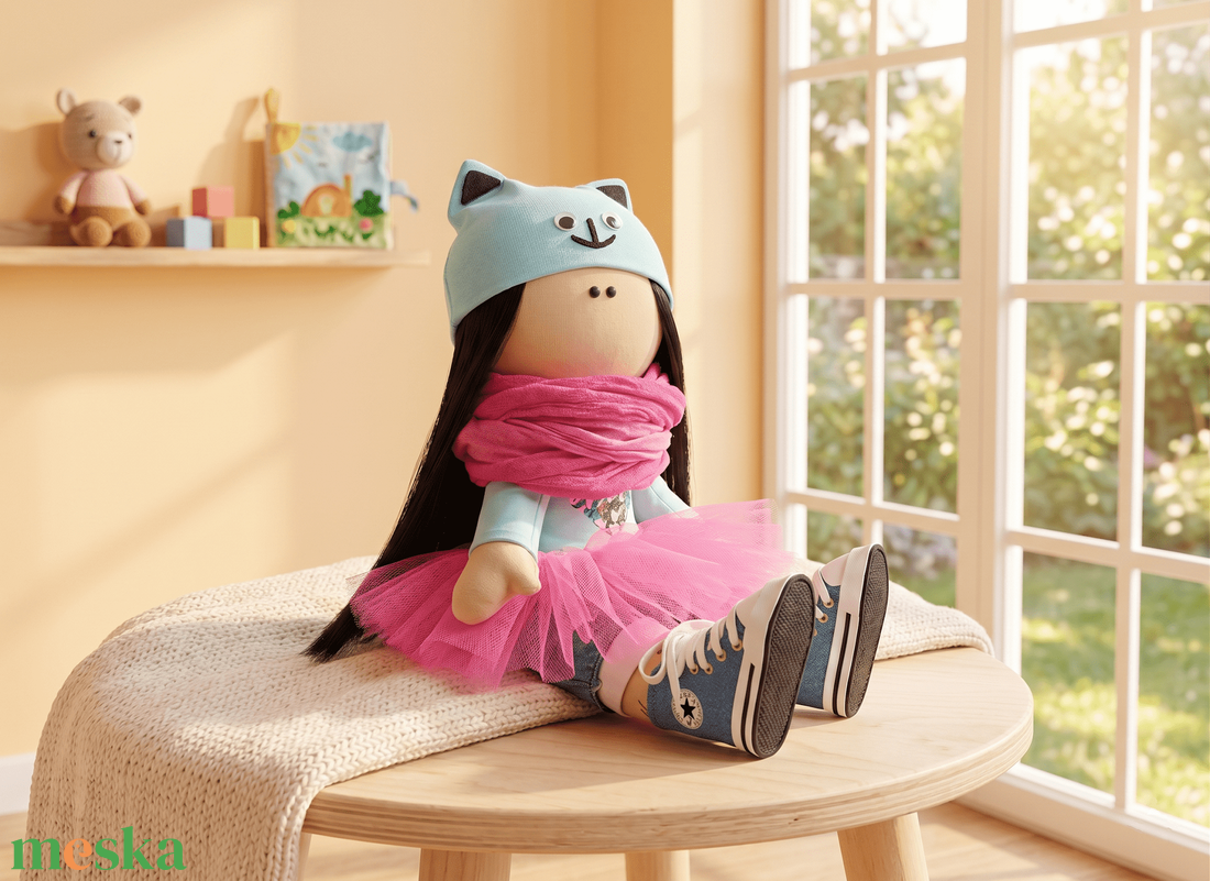 Rózsaszín tüllszoknyás baba - játék & sport - baba & babaház - baba - Meska.hu