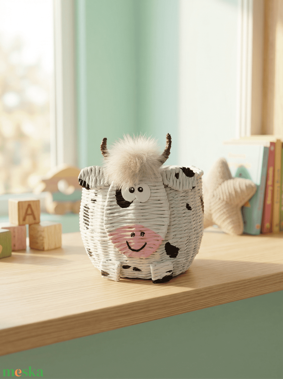 Papírfonott bocis tárolókosár - otthon & életmód - tárolás & rendszerezés - tárolókosár - Meska.hu