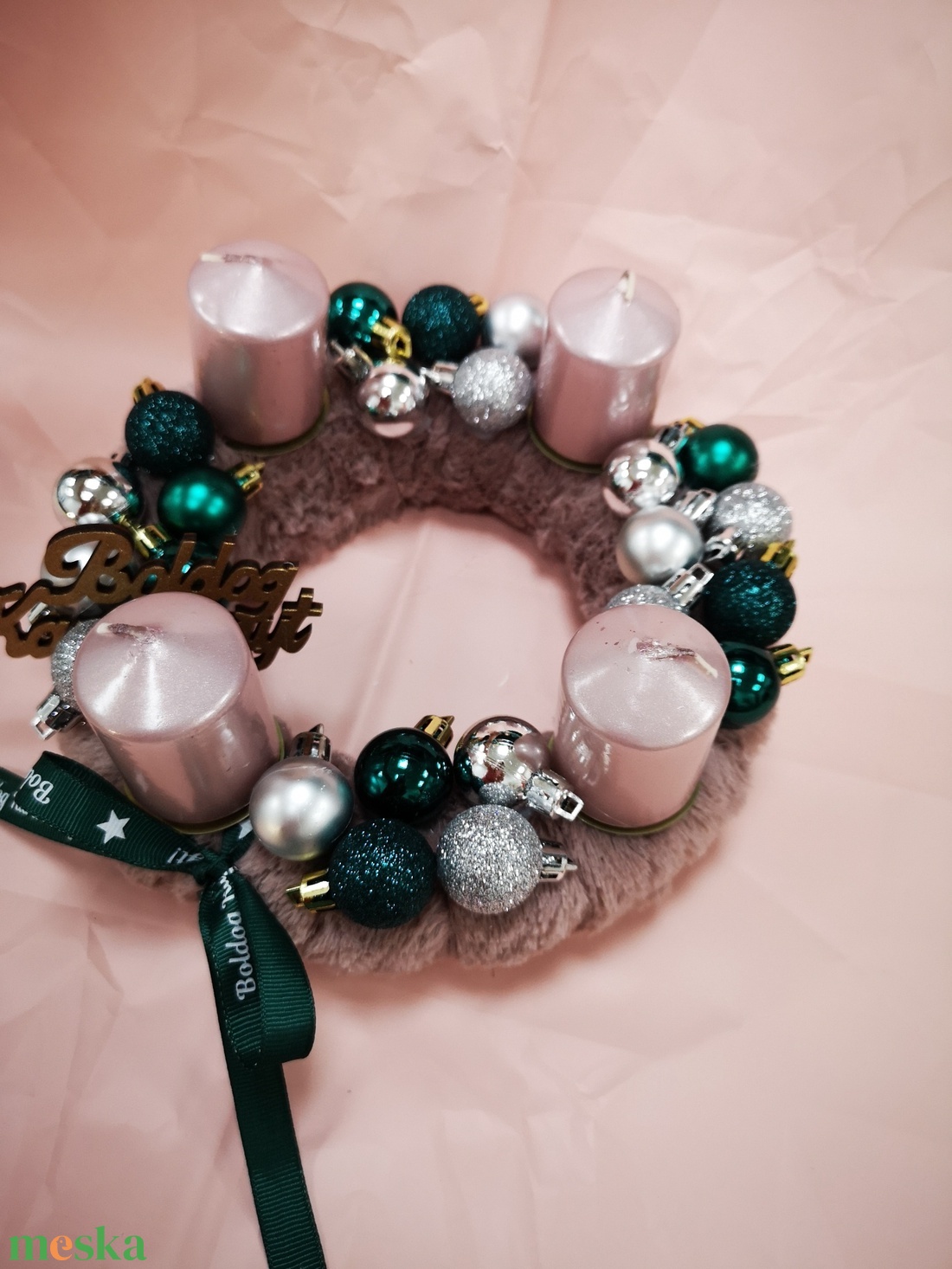 Adventi koszorú, zöld - karácsony - adventi díszek - adventi koszorú - Meska.hu