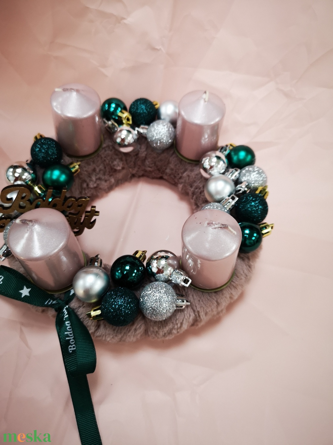 Adventi koszorú, zöld - karácsony - adventi díszek - adventi koszorú - Meska.hu