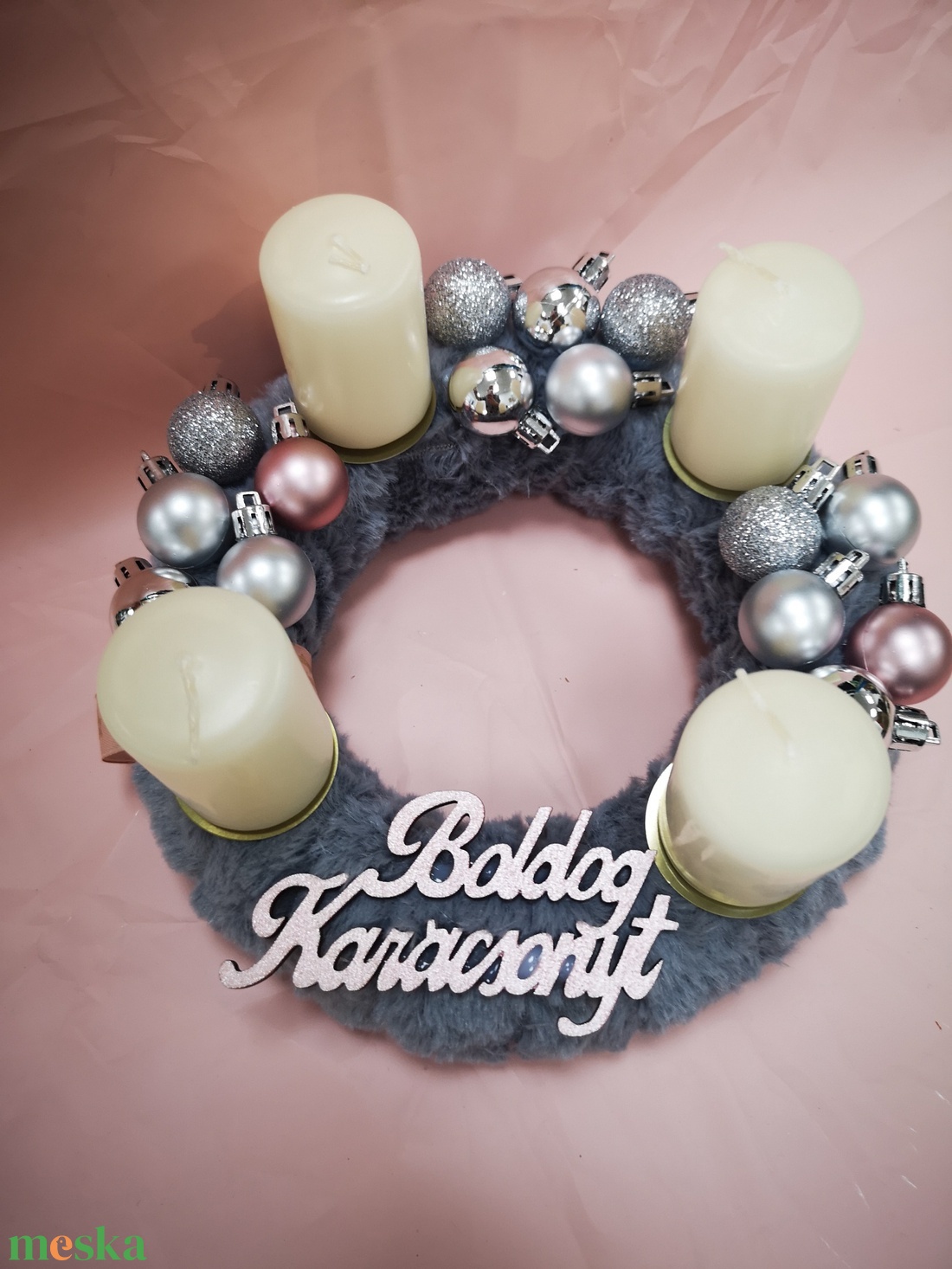 Adventi koszorú, szürke-fehér - karácsony - adventi díszek - adventi koszorú - Meska.hu Adventi koszorú, szürke-fehér - karácsony - adventi díszek - adventi koszorú - Meska.hu